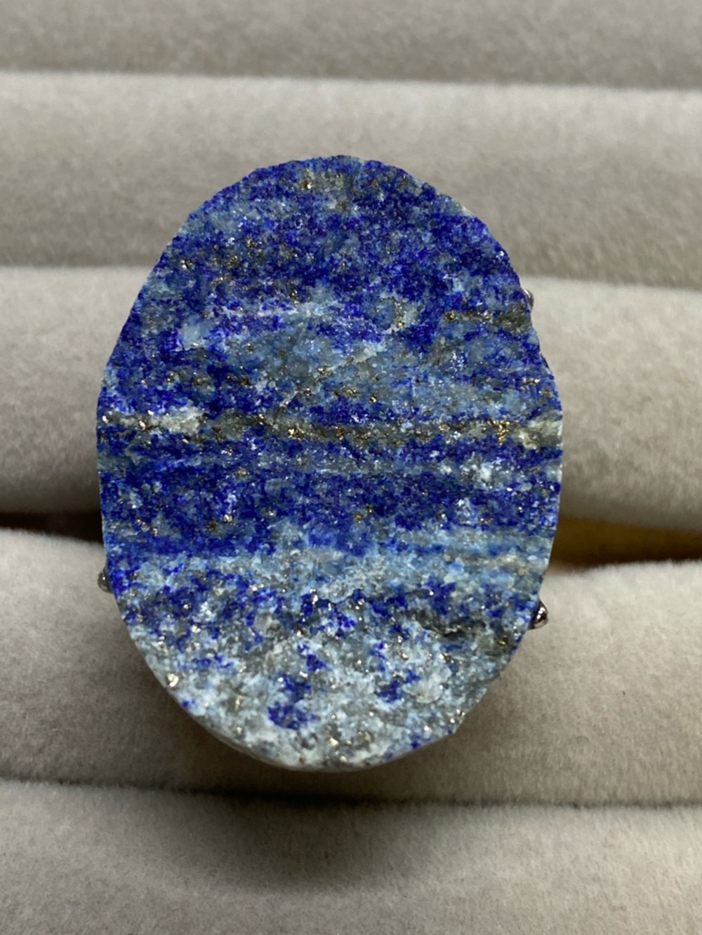 Lapis Lazuli Druzy Ring • Sparkling Pyrite Inclusions • Celestial Blue Statement